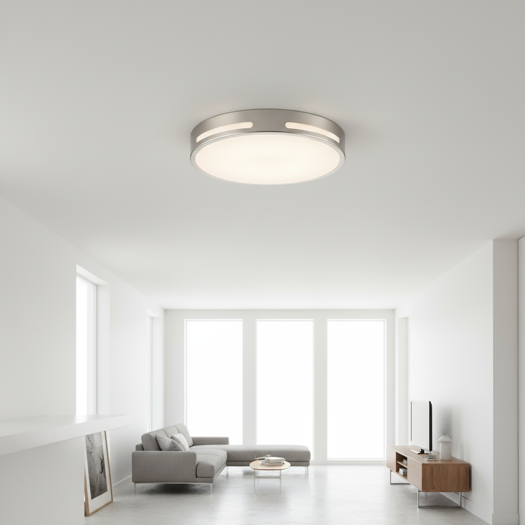 Flexinstall LED 10 in. Brushed Nickel Cut Out Detail Recessed Ceiling Light for Home with 5CCT DuoBright Dimming
