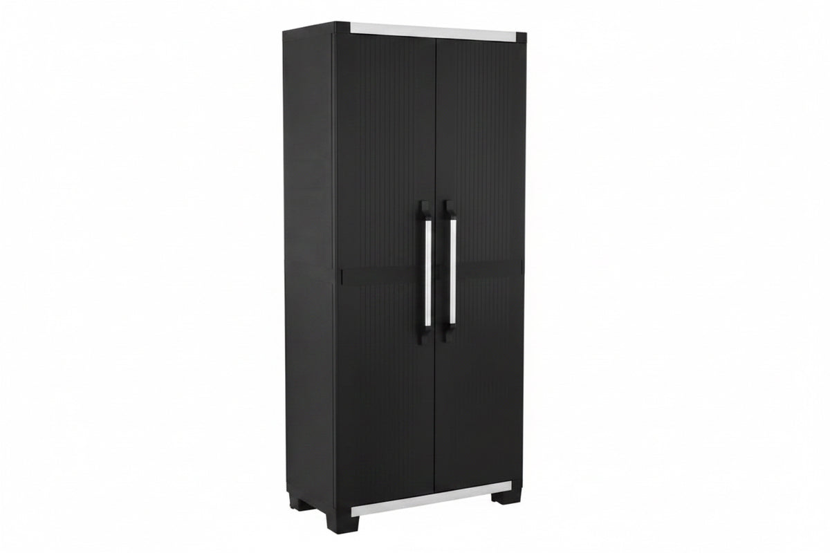 Premium One 35 in. W x 71.7 in. H. x 18.5 in. D 5-Shelf Resin Freestanding Cabinet in Black