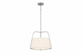 Corbin 3-Light Brushed Nickel Shaded Pendant Light with White Opal Glass Shade