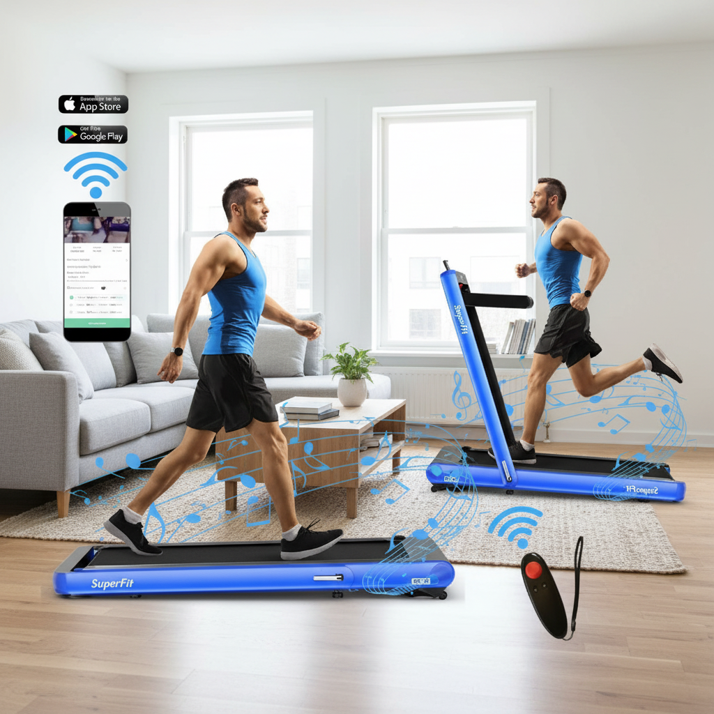 Costway 4.75HP 2 In 1 Folding Treadmill W/Remote APP Control