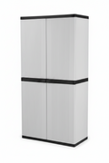 Premium One 35 in. W x 71.7 in. x 18.5 in. D 4-Shelf Resin Freestanding Cabinet in Grey