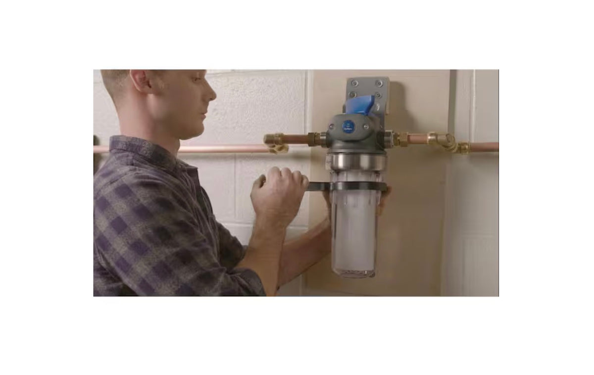 Culligan Sediment Valve-in-Head Filter Clear Housing with P5 Cartridge Water Filtration System