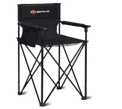 38 in. Black Folding Camping Chair with Carrying Bag