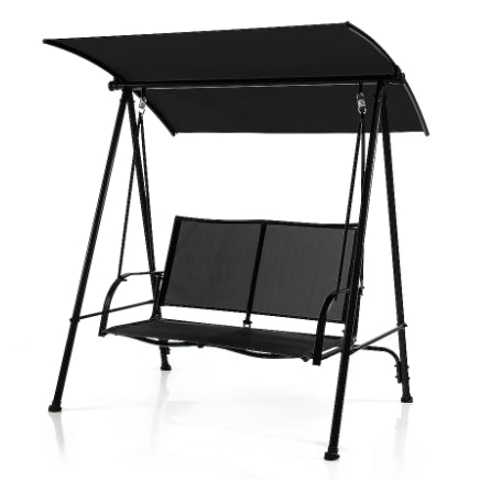 Costway 2 -person Black Steel Outdoor Swing