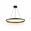 Monteaux Lighting 24 in. Integrated LED Black Circular Ring Pendant Light Fixture