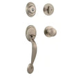 Kwikset Dakota Satin Nickel Single Cylinder Door Handleset with Polo Door Knob Featuring SmartKey Security