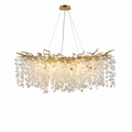 YUYI Modern Chandelier 47.2 in.18-Lights Gold Crystal Globe Chandelier for Dining Room, Living Room, Kitchen Island, Foyer