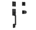 Home Decorators Collection Bleecker Matte Black Door Handleset with Ridgeway Interior Knob