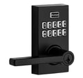 Kwikset SmartCode 917 Matte Black Contemporary Keypad Electronic Single-Cylinder Halifax Door Handle Featuring SmartKey Security