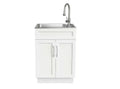 Glacier Bay 24 in. Drop-In Stainless Steel Laundry Sink with Assembled Cabinet in White with Faucet