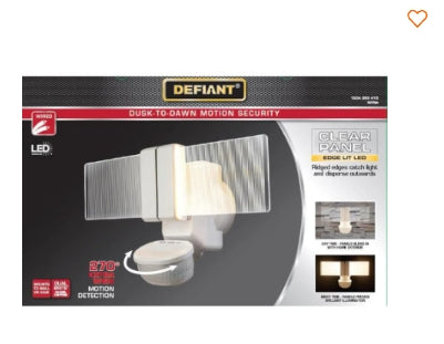 Defiant 270-Degree Integrated LED Bronze Outdoor Flood Light with ClearView Edgelit Translucent Light Panel Technology