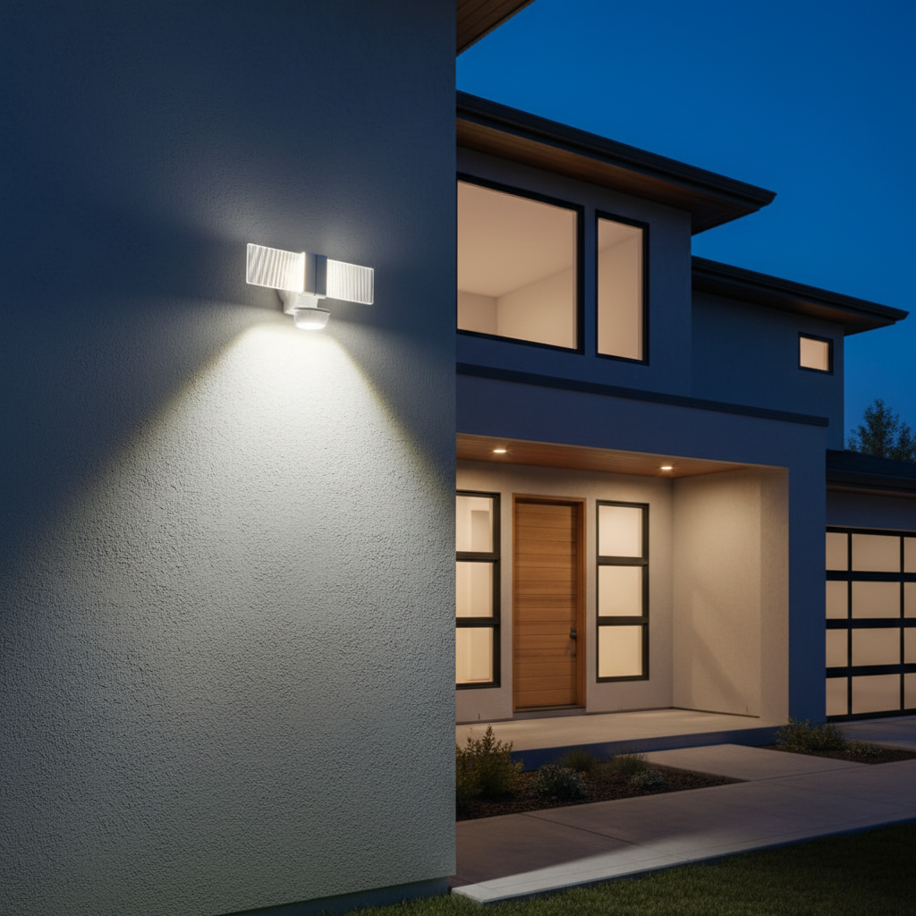 Defiant 270-Degree Integrated LED Bronze Outdoor Flood Light with ClearView Edgelit Translucent Light Panel Technology