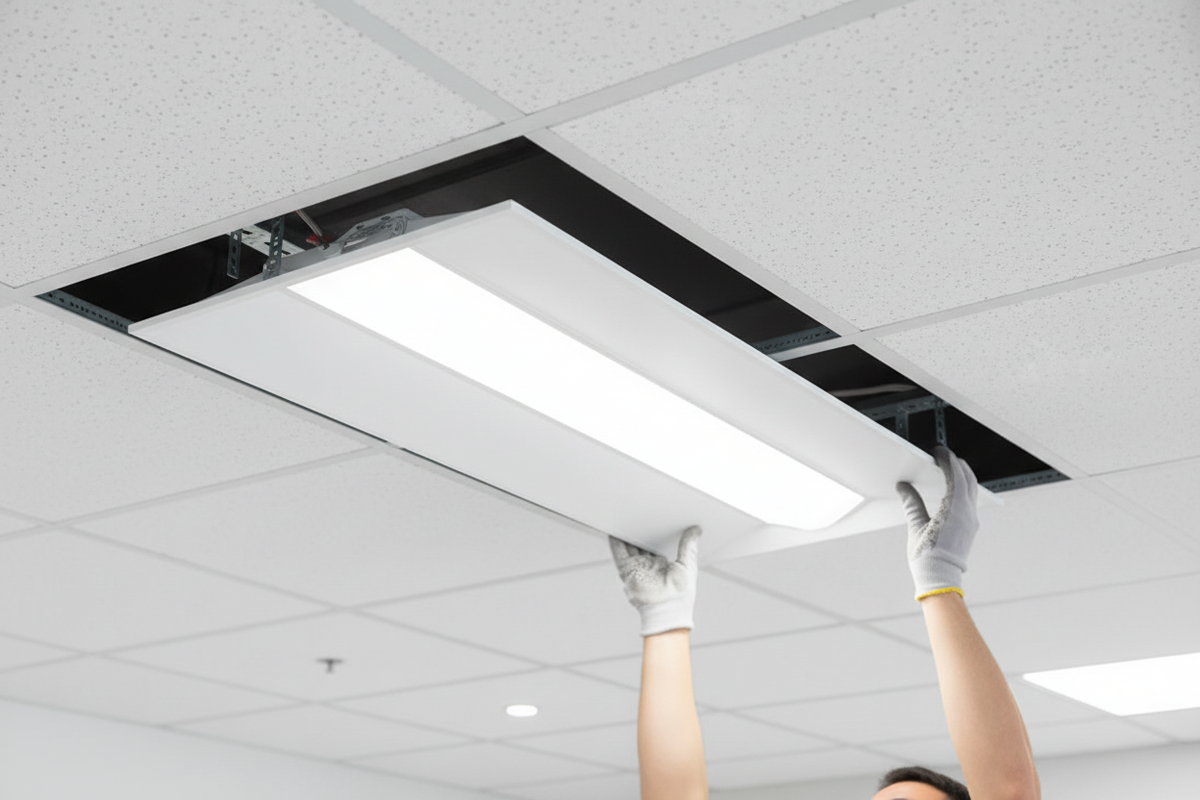 Lithonia Lighting Contractor Select STAKS 2 ft. x 4 ft. 4000/5000/6000 Lumens White Integrated LED Troffer