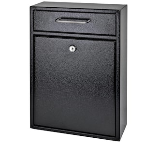 Mail Boss Olympus Locking Wall-Mount Drop Box with High Security Reinforced Patented Locking System, Black