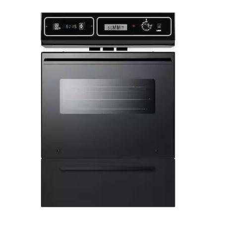 Summit Appliance 24 in. Single Gas Wall Oven in Black