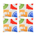 Costway 4 PCS Square Throw Pillows Removable & Washable Velvet Pillow 18''x18'' Red