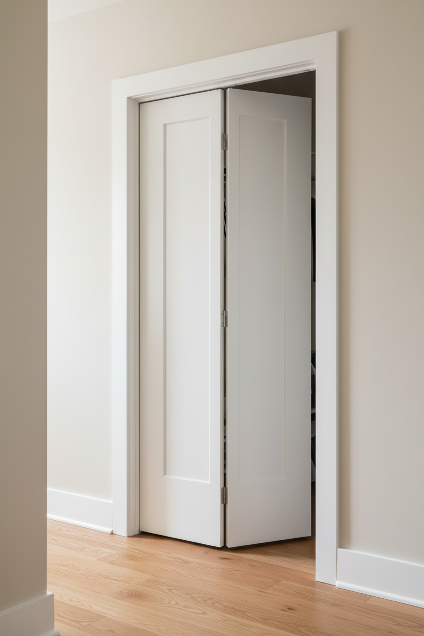 Masonite 27.5 in. x 80 in. 2 Panel Lincoln Park Primed Hollow Core Composite Bi-fold Interior Door