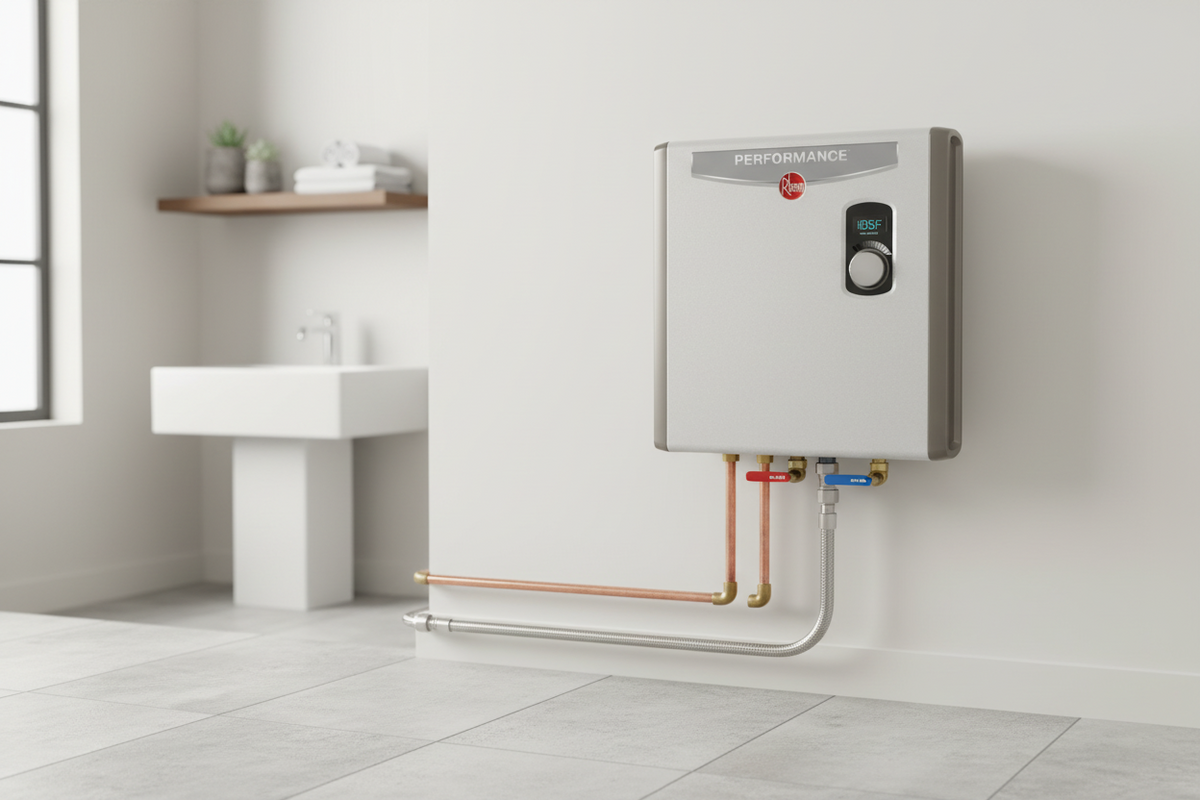 Rheem Performance 27 kW 5.27 GPM 240-Volt Self-Modulating Electric Tankless Water Heater