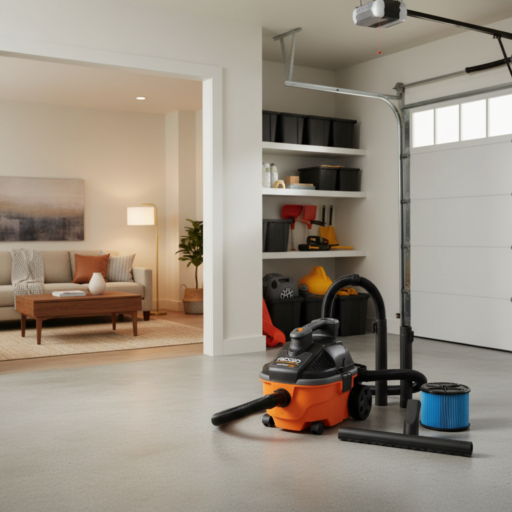 RIDGID 4 Gal. 5.0 Peak HP Portable Shop Vacuum Wet Dry Vac with Fine Dust Filter, Locking Hose and Attachments WD4070