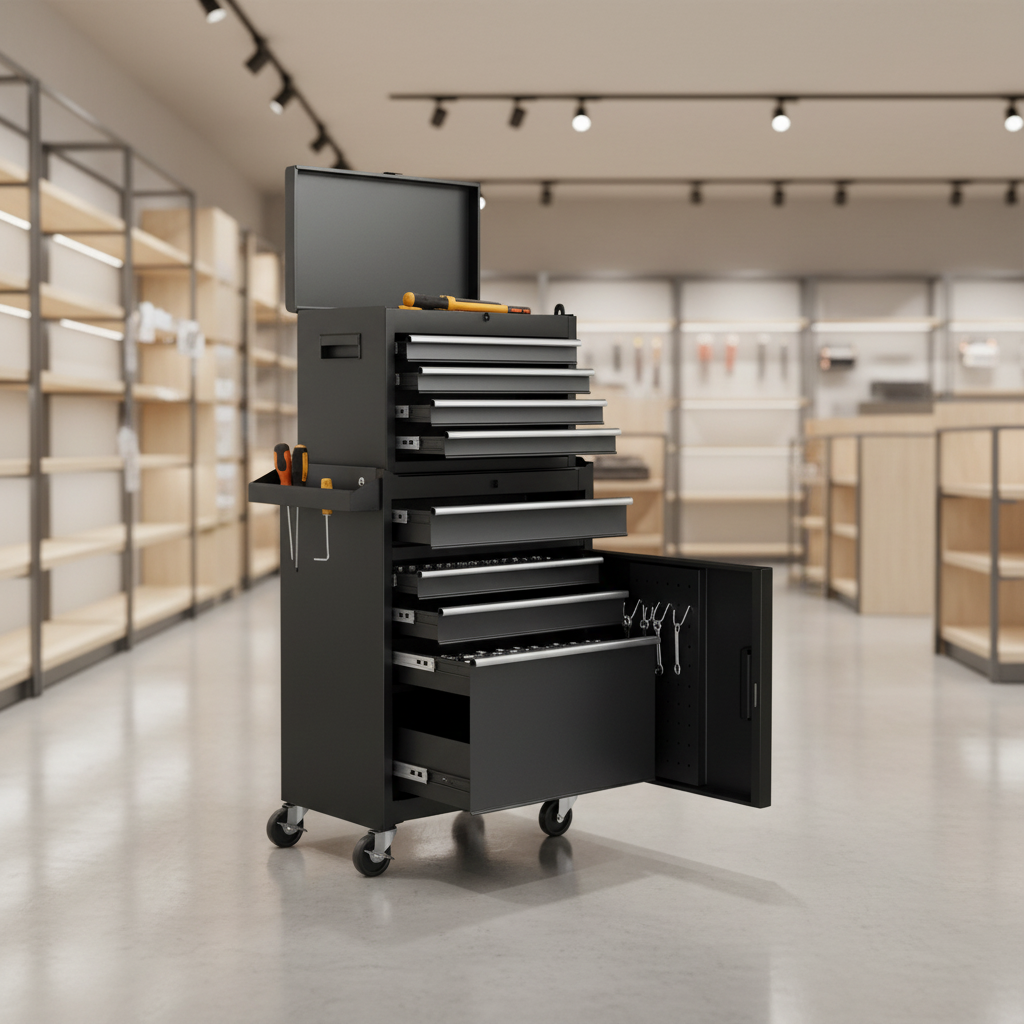 Costway 5-Drawer Rolling Tool Chest Cabinet Metal Tool Storage Box Lockable with Wheels Black