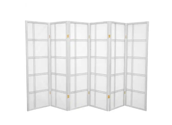 Red Lantern 5 ft. White 6-Panel Room Divider