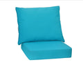 WELLFOR 25 in. x 25 in. 2-Piece Deep Seating Outdoor Lounge Chair Cushion with Rope Belts in Turquoise