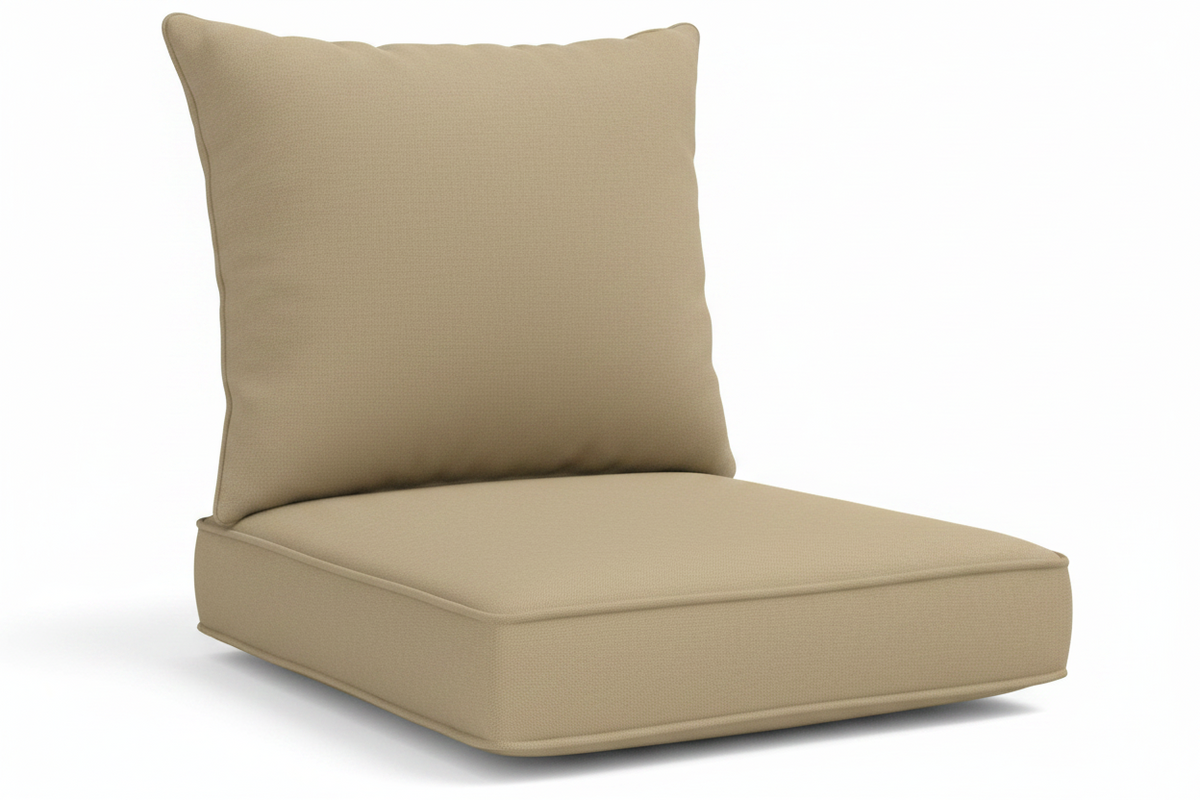 ARDEN 24 in. x 24 in. 2-Piece Deep Seating Outdoor Lounge Chair Cushion in Tan Leala
