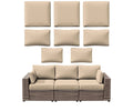 9 p Outdoor Cushion Slipcovers Outdoor Patio Cushions Covers Replacement Waterproof with Zipper for 3-Seat Rattan Sofa Patio Furniture Cushion Covers, Covers Only