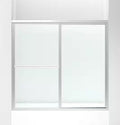 STERLING Deluxe 55-60 in. W x 56 in. H Framed Sliding Tub Door in Silver with 1/8 in. Thick Tempered Rain Glass