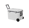 VEVOR Portable Cooler, 45 QT Wheeled Cooler with Ice Retention, Heavy-Duty Handles and Cup Holder, Lightweight Rigid Material Insulated Portable Cooler, Suitable for Family Picnics and Long Trips