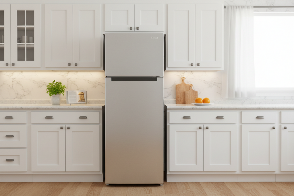 Vissani 7.2 cu. ft. Top Freezer Refrigerator in Fingerprint Resistant Stainless Steel Look