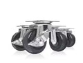 2 in. Swivel Plate Caster Wheels 2-with Brakes and 2-Without, Rubber Plate Casters (4-Pack)**reference photo**