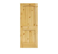 28 in. x 80 in. x 1-3/8 in. 2-Panel Arch Top V-Groove Knotty Solid Core Pine Wood Interior Door Slab