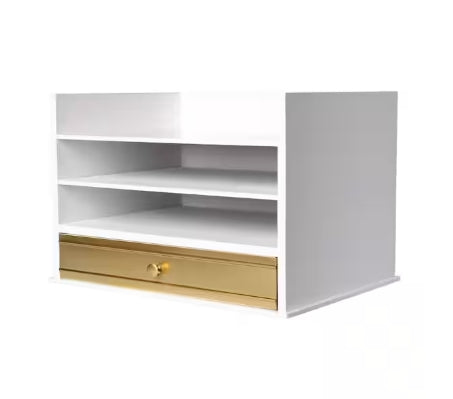Industrious Gold/White Wood Letter Tray