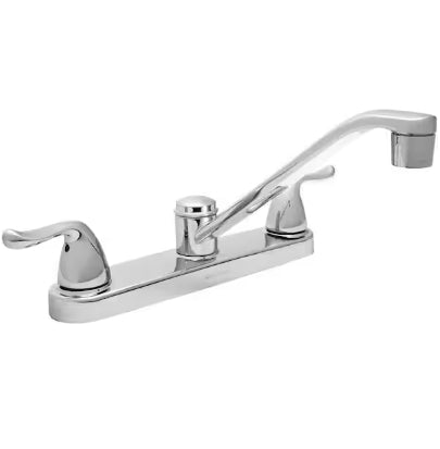 Glacier Bay Constructor Double Handle Standard Kitchen Faucet in Chrome